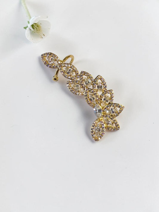 GOLDEN DIAMOND LEAF VARINI EAR CUFF