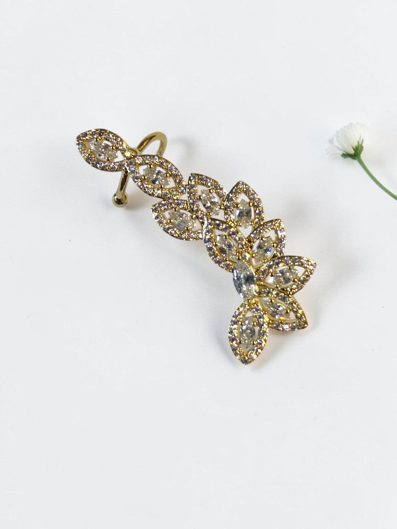 GOLDEN DIAMOND LEAF VARINI EAR CUFF