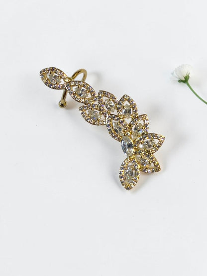 GOLDEN DIAMOND LEAF VARINI EAR CUFF