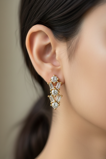 GOLDEN DIAMOND LEAH EARRINGS