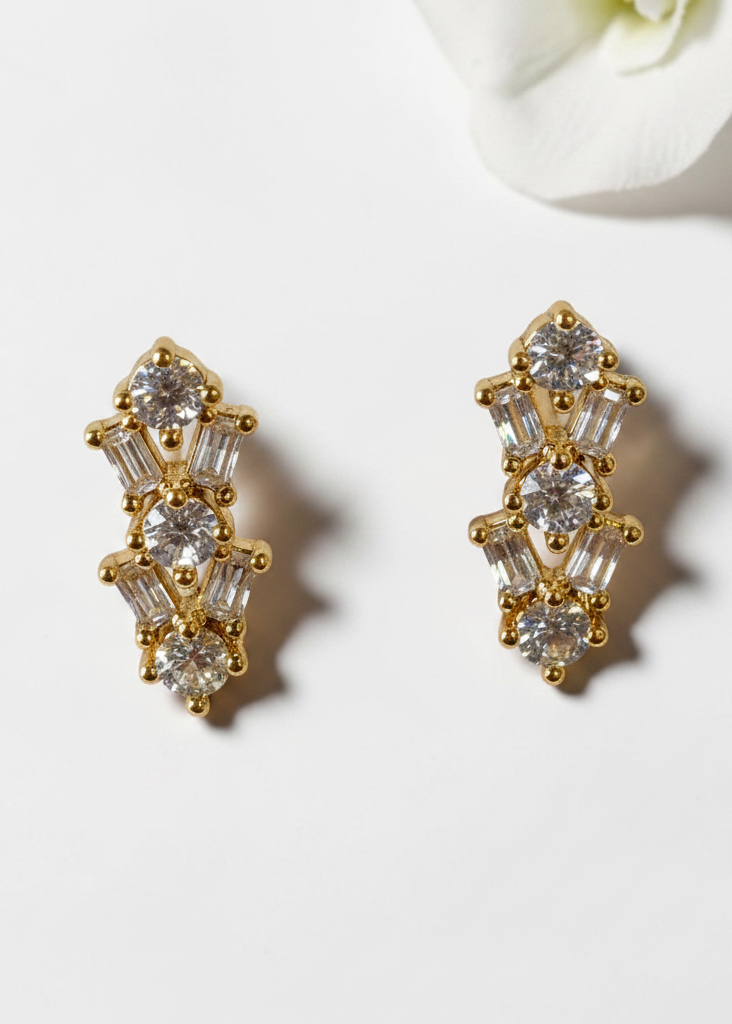 GOLDEN DIAMOND LEAH EARRINGS