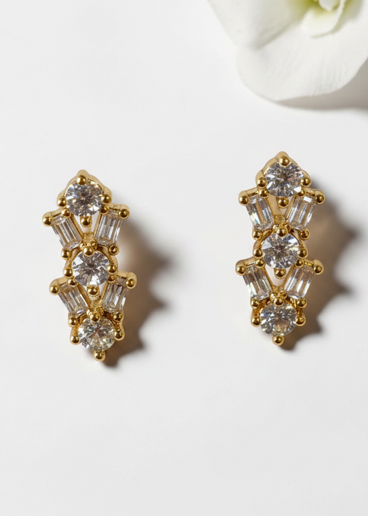 GOLDEN DIAMOND LEAH EARRINGS