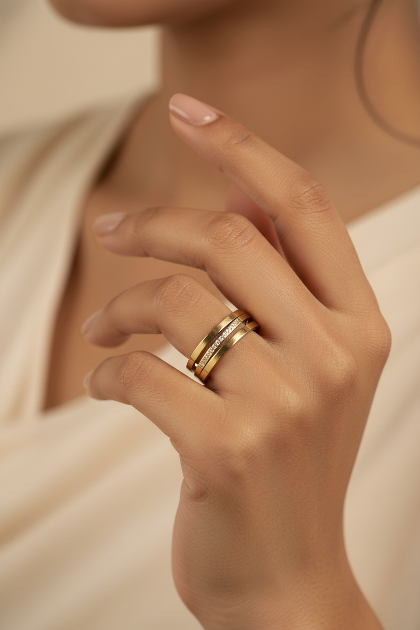 GOLDEN DIAMOND MARIE RING