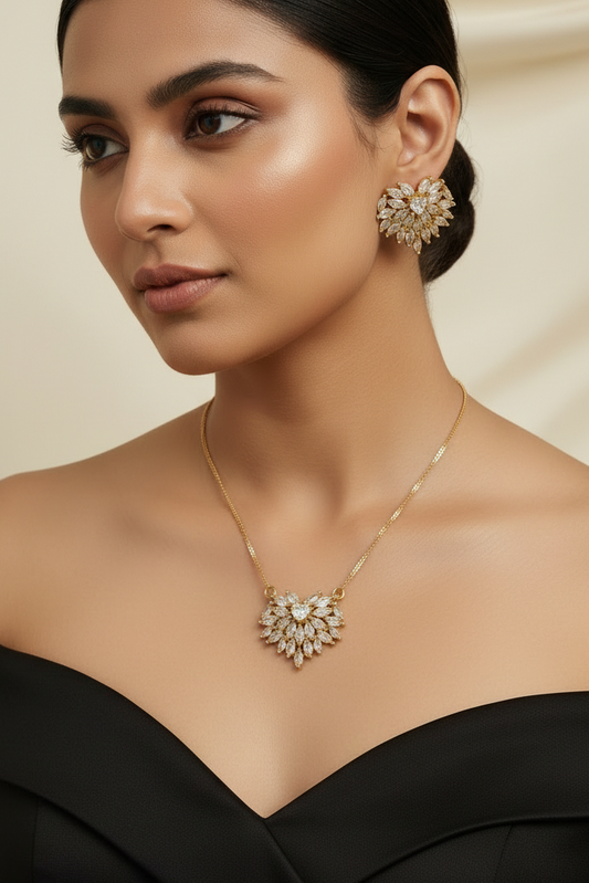 GOLDEN DIAMOND MRIHIE NECKLACE SET