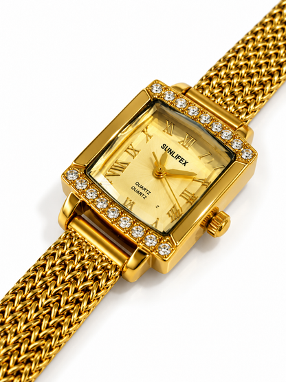 GOLDEN DIAMOND MYLAH WATCH