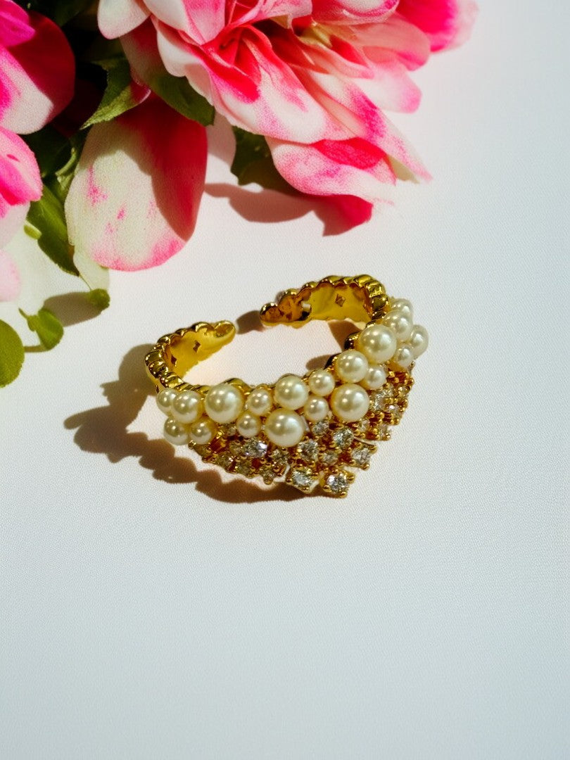 GOLDEN DIAMOND PEARL CAIRO RING
