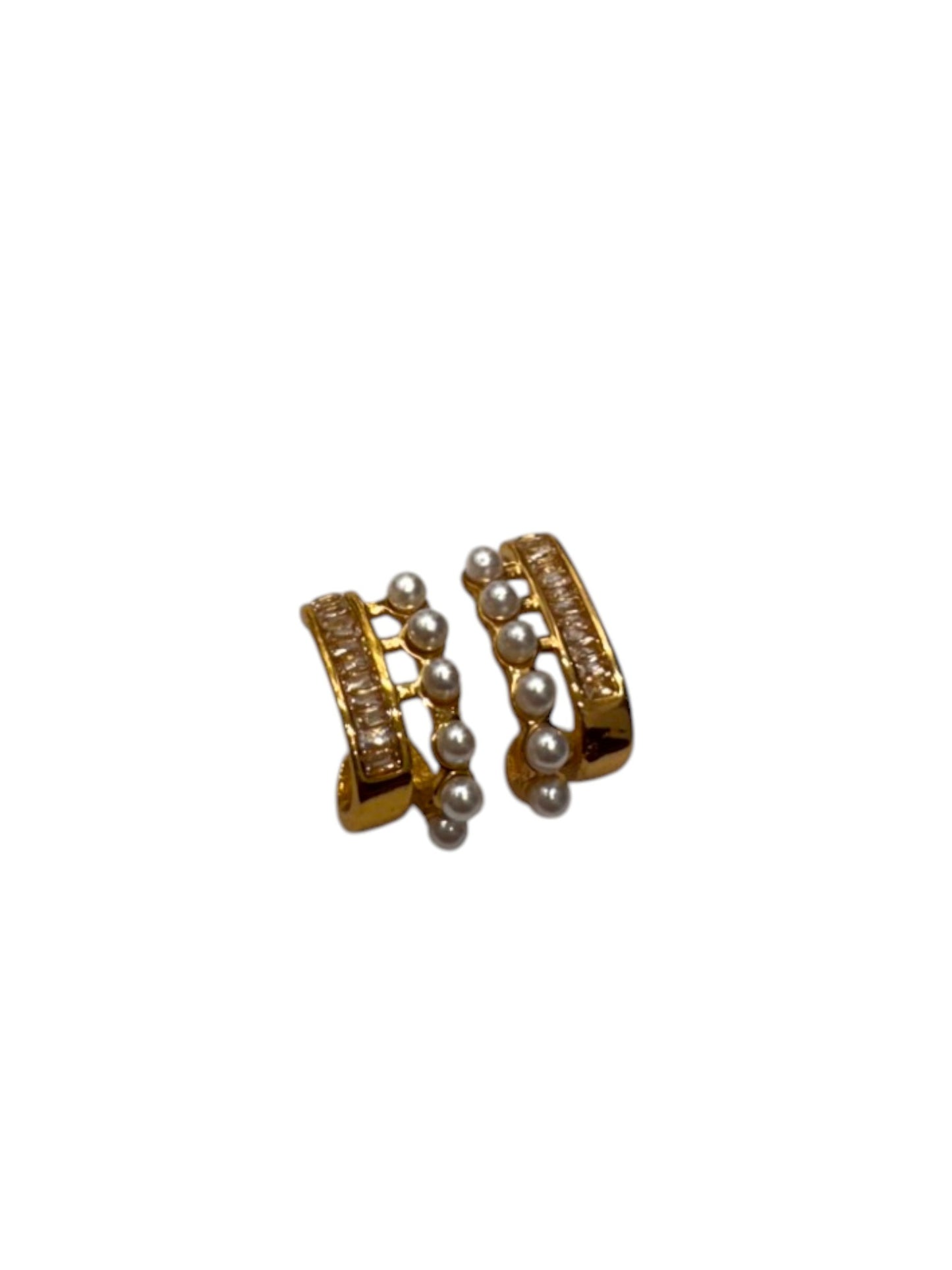 GOLDEN DIAMOND PEARL DAREN EARRINGS