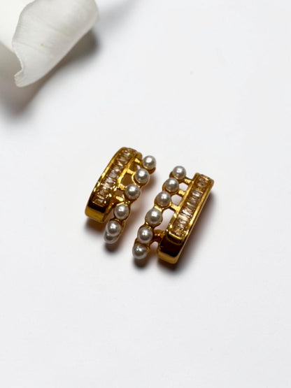 GOLDEN DIAMOND PEARL DAREN EARRINGS