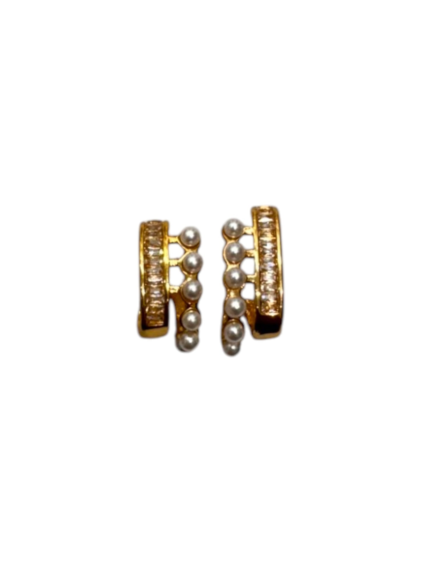 GOLDEN DIAMOND PEARL DAREN EARRINGS