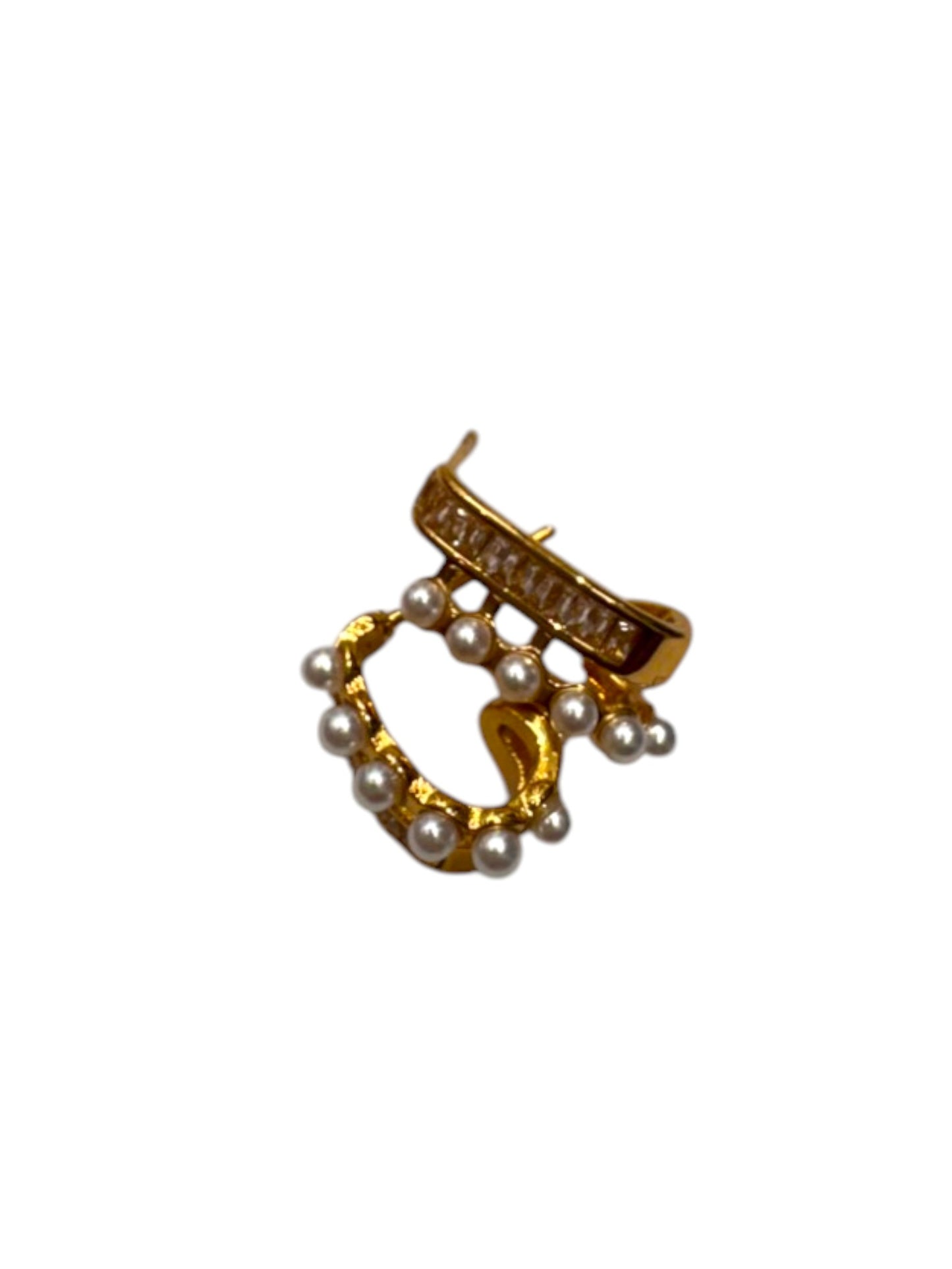GOLDEN DIAMOND PEARL DAREN EARRINGS