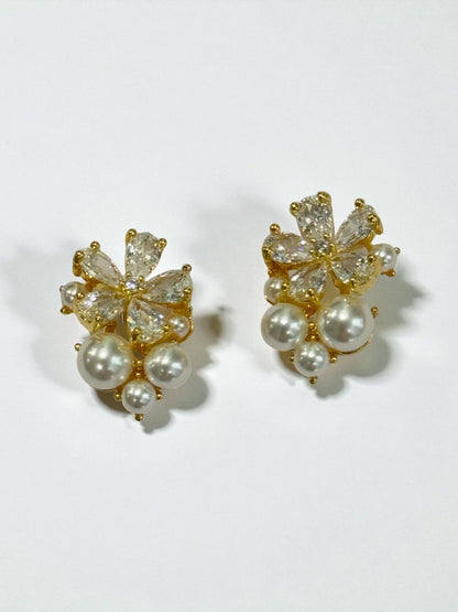 GOLDEN DIAMOND PEARL LAITH EARRINGS