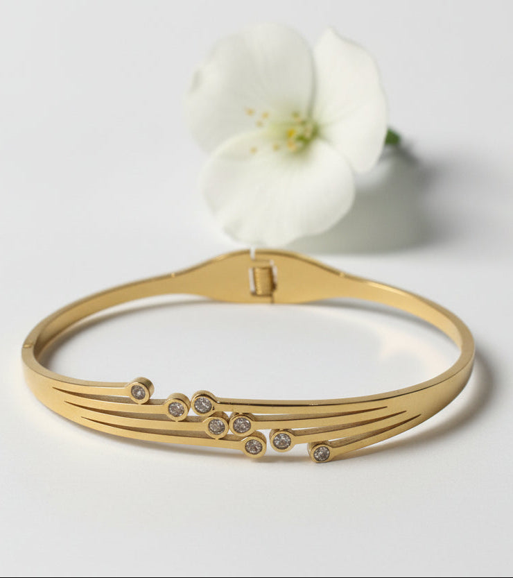 GOLDEN DIAMOND RACHEL BRACELET (CUFF)