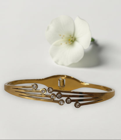 GOLDEN DIAMOND RACHEL BRACELET (CUFF)