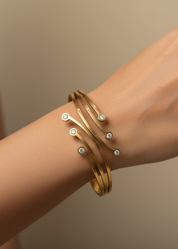 GOLDEN DIAMOND REBECCA BRACELET (CUFF)