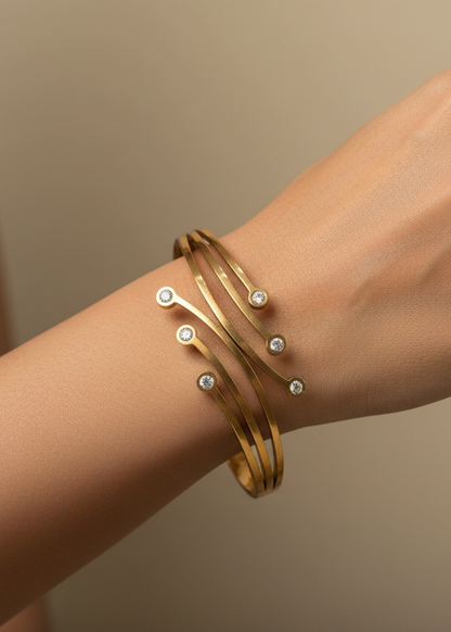 GOLDEN DIAMOND REBECCA BRACELET (CUFF)