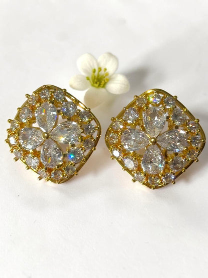 GOLDEN DIAMOND RELEY EARRINGS
