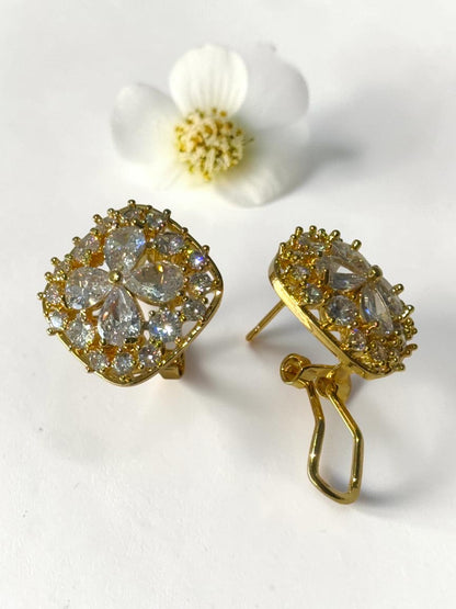 GOLDEN DIAMOND RELEY EARRINGS