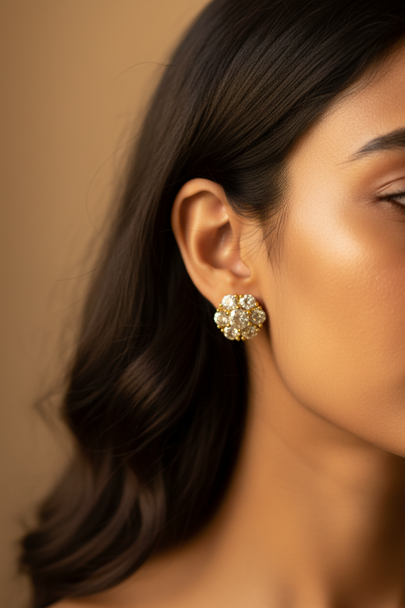 GOLDEN DIAMOND RUSTY EARRINGS