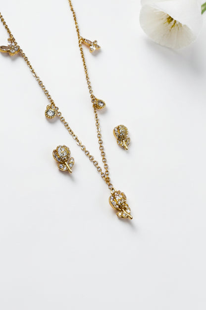 GOLDEN DIAMOND TULIP NATELEY NECKLACE SET