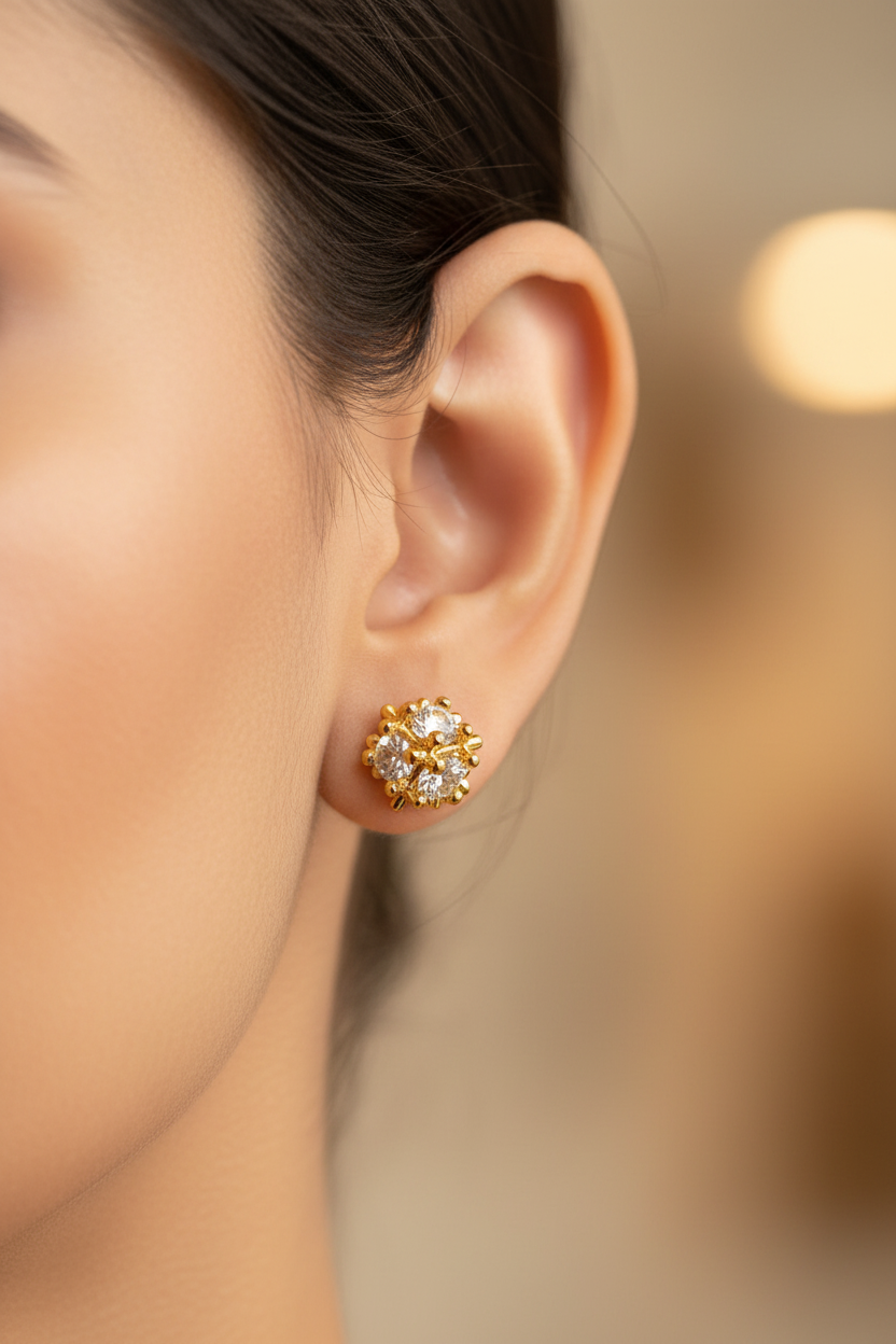GOLDEN DIAMOND VIDHYA EARRINGS