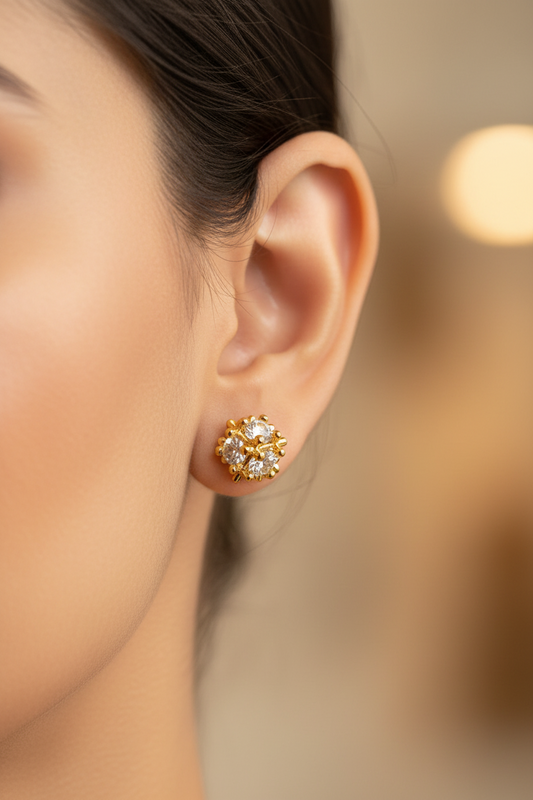 GOLDEN DIAMOND VIDHYA EARRINGS
