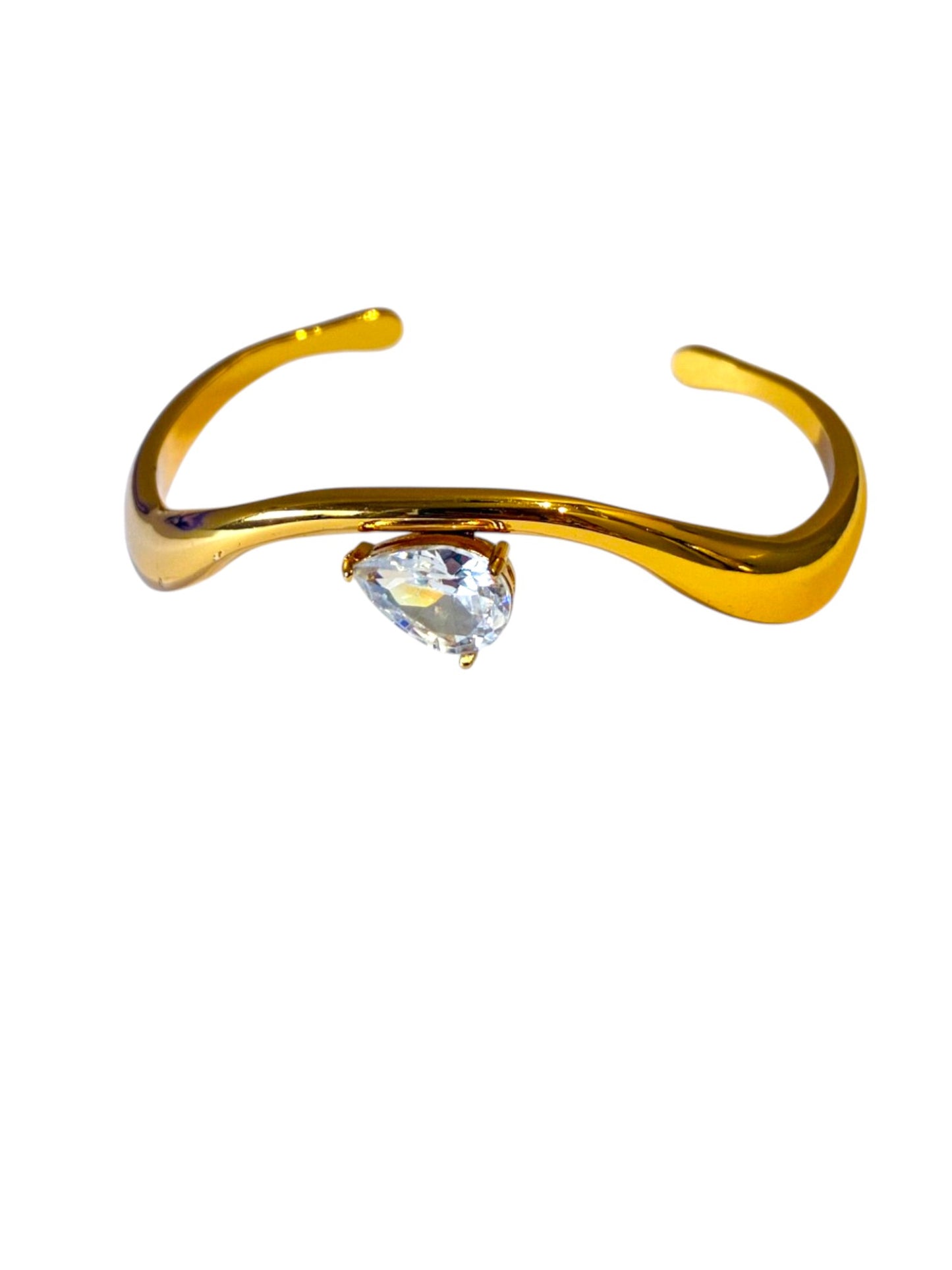 GOLDEN DROP STONE ROBYN BRACELET (CUFF)