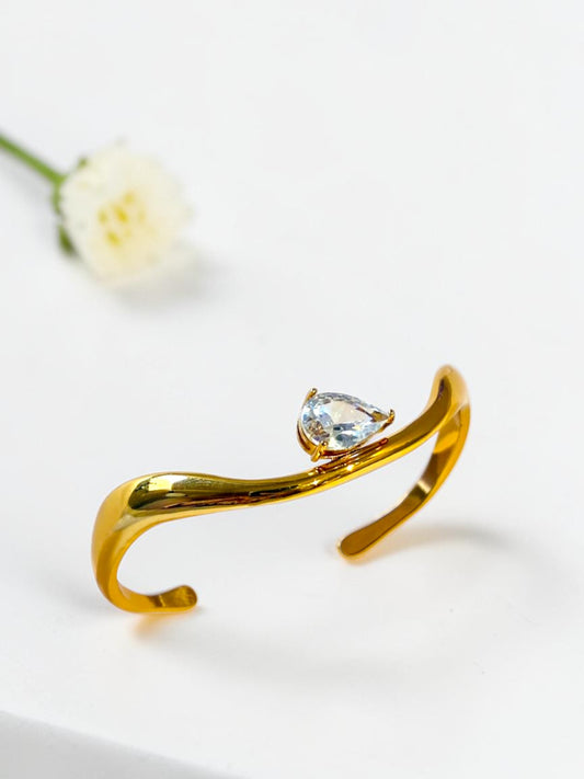 GOLDEN DROP STONE ROBYN BRACELET (CUFF)
