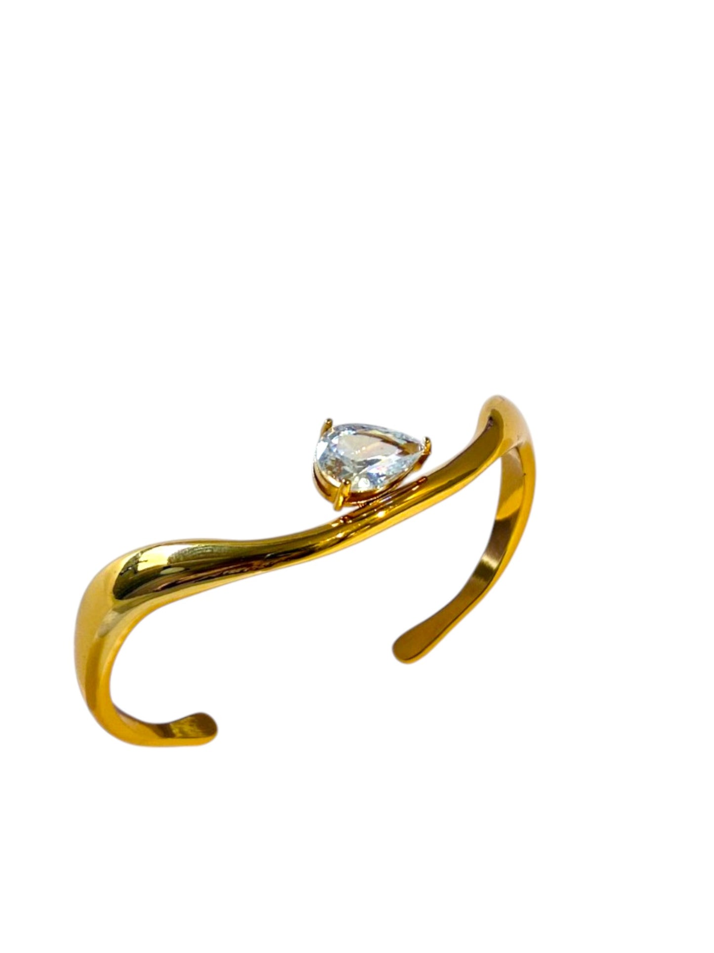 GOLDEN DROP STONE ROBYN BRACELET (CUFF)