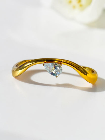 GOLDEN DROP STONE ROBYN BRACELET (CUFF)