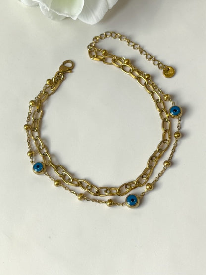 GOLDEN EVIL EYE DHYAANI ANKLET