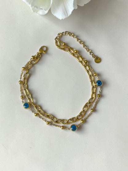 GOLDEN EVIL EYE DHYAANI ANKLET