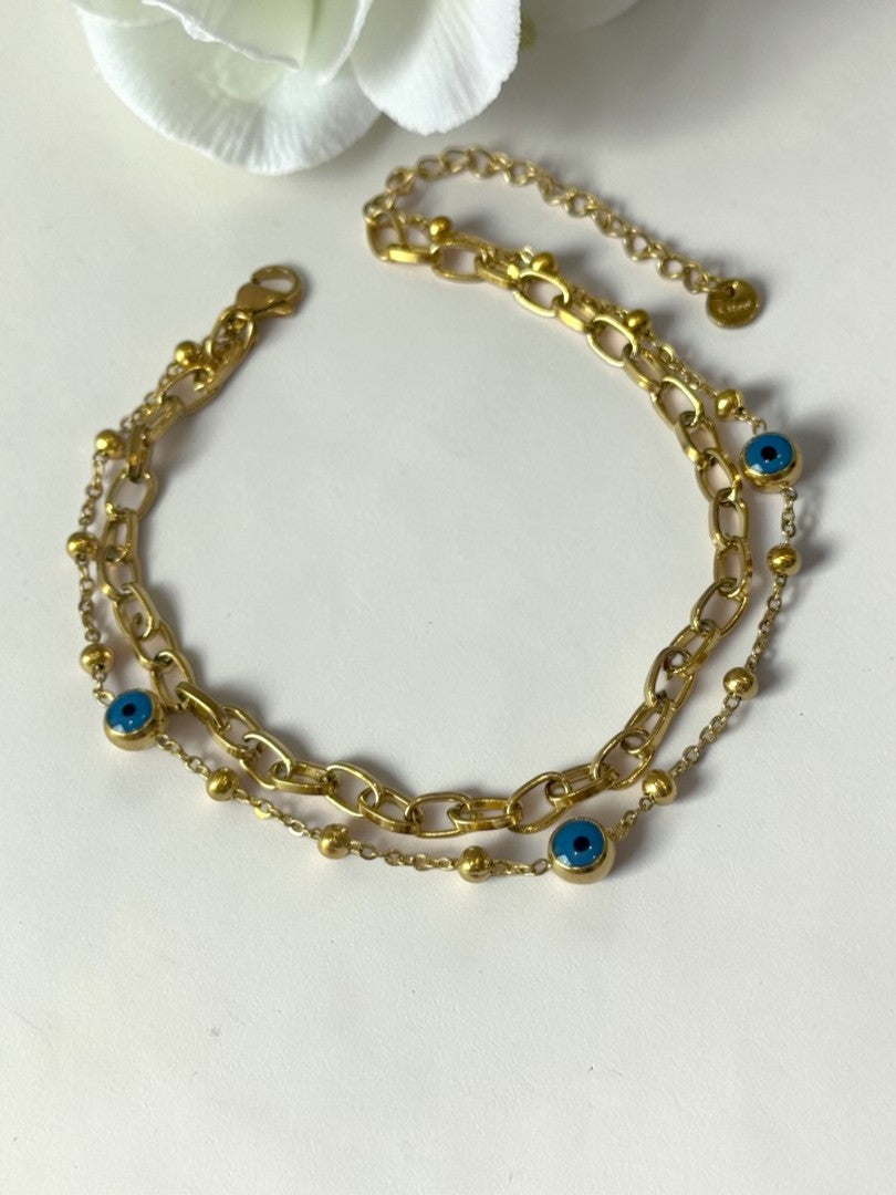 GOLDEN EVIL EYE DHYAANI ANKLET