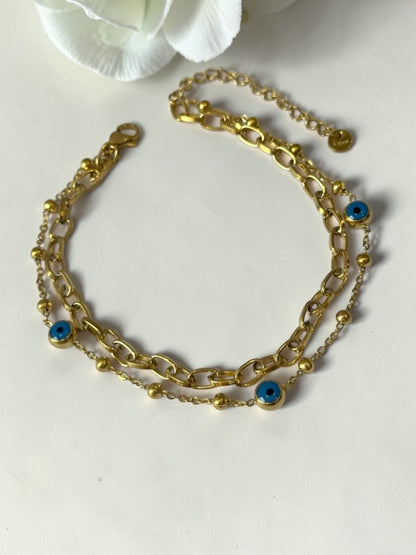 GOLDEN EVIL EYE DHYAANI ANKLET