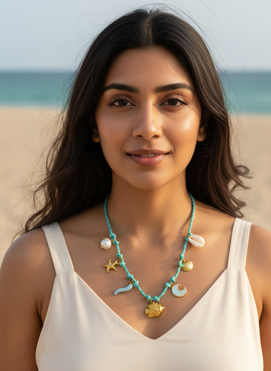 GOLDEN FISH CHARM EZRA NECKLACE