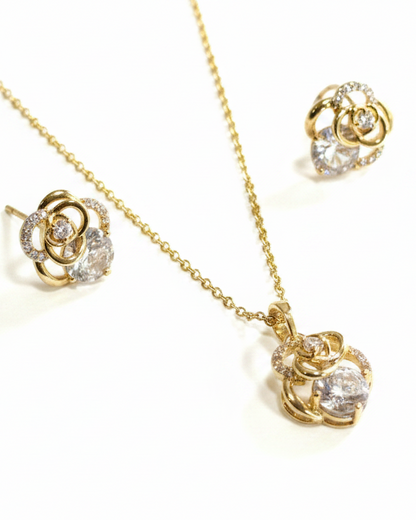 GOLDEN FLOWER AISHA NECKLACE SET