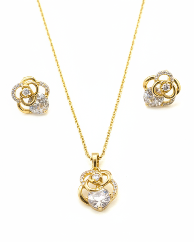 GOLDEN FLOWER AISHA NECKLACE SET