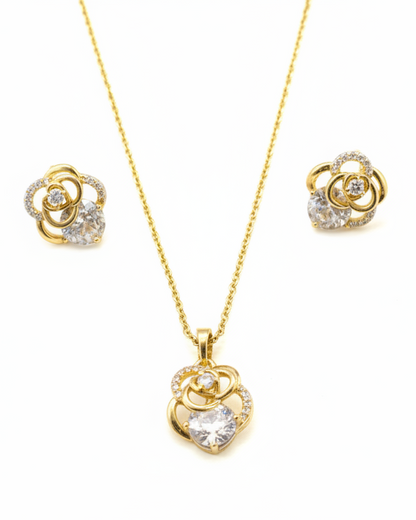 GOLDEN FLOWER AISHA NECKLACE SET