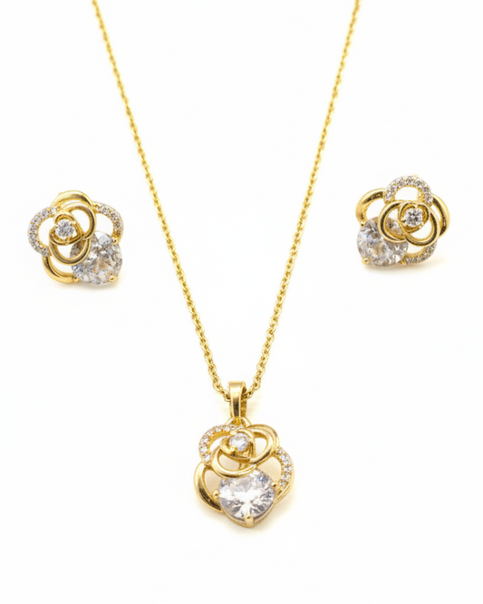 GOLDEN FLOWER AISHA NECKLACE SET