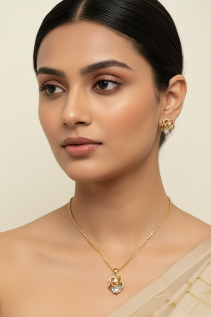 GOLDEN FLOWER AISHA NECKLACE SET