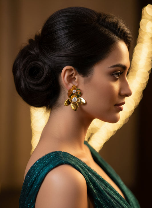 GOLDEN FLOWER NIKELY EARRINGS