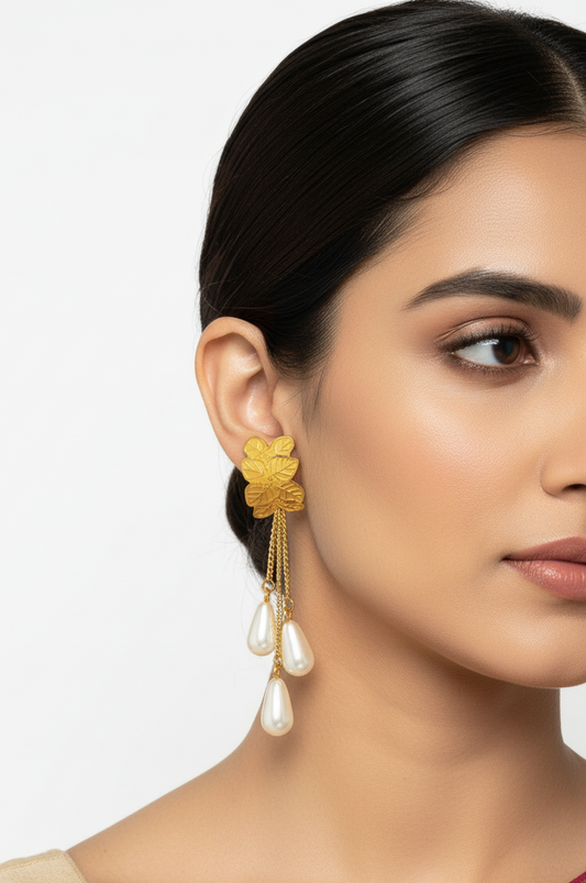 GOLDEN FLOWER YESHU EARRINGS