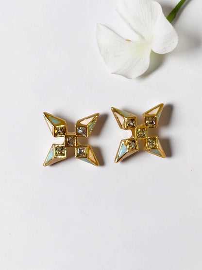 GOLDEN GEOMETRIC STAR WEEMIKA EARRINGS