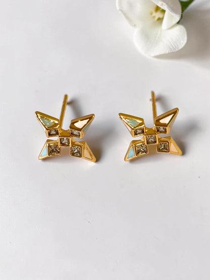 GOLDEN GEOMETRIC STAR WEEMIKA EARRINGS