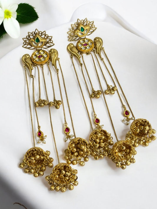 GOLDEN  GITALI GERMAN SILVER EARRINGS