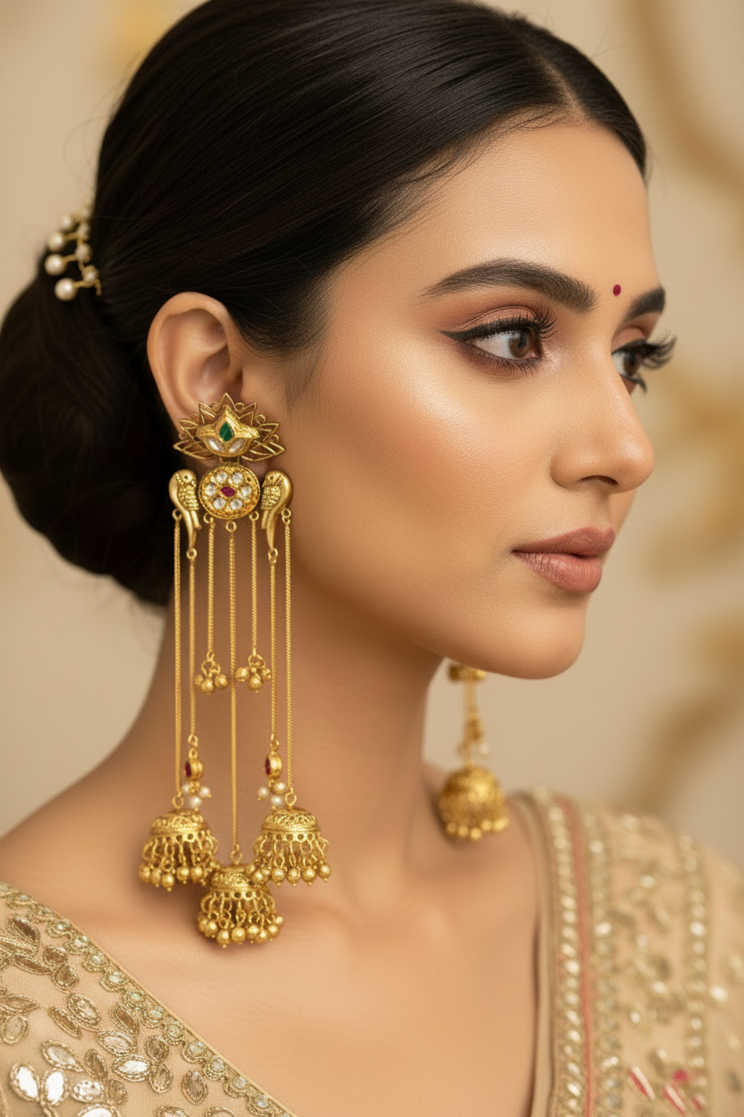 GOLDEN  GITALI GERMAN SILVER EARRINGS