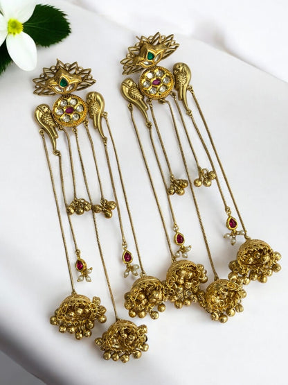 GOLDEN  GITALI GERMAN SILVER EARRINGS