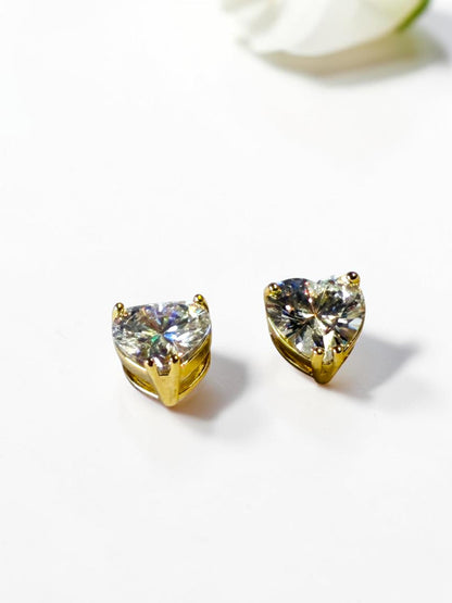GOLDEN HEART DIAMOND BAYRON EARRINGS