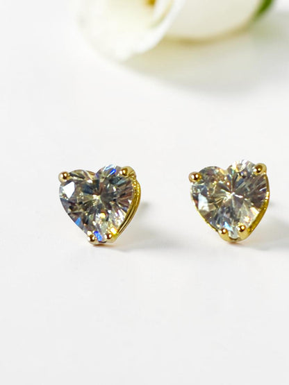 GOLDEN HEART DIAMOND BAYRON EARRINGS