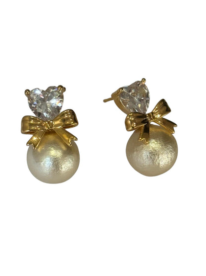 GOLDEN HEART PEARL STELLA EARRINGS