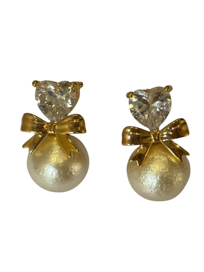 GOLDEN HEART PEARL STELLA EARRINGS